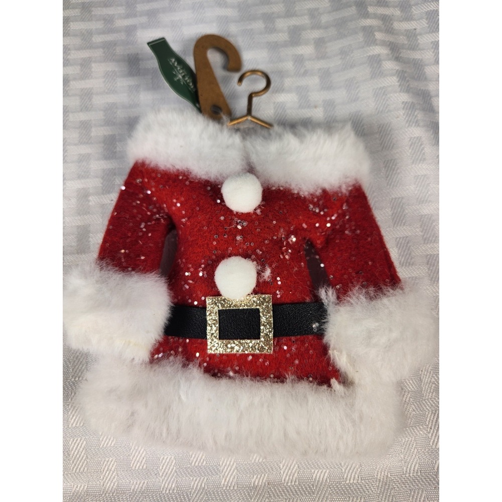 Red and White Fabric Santa Suit Dress Christmas Ornament 6" by Holiday Time NEW